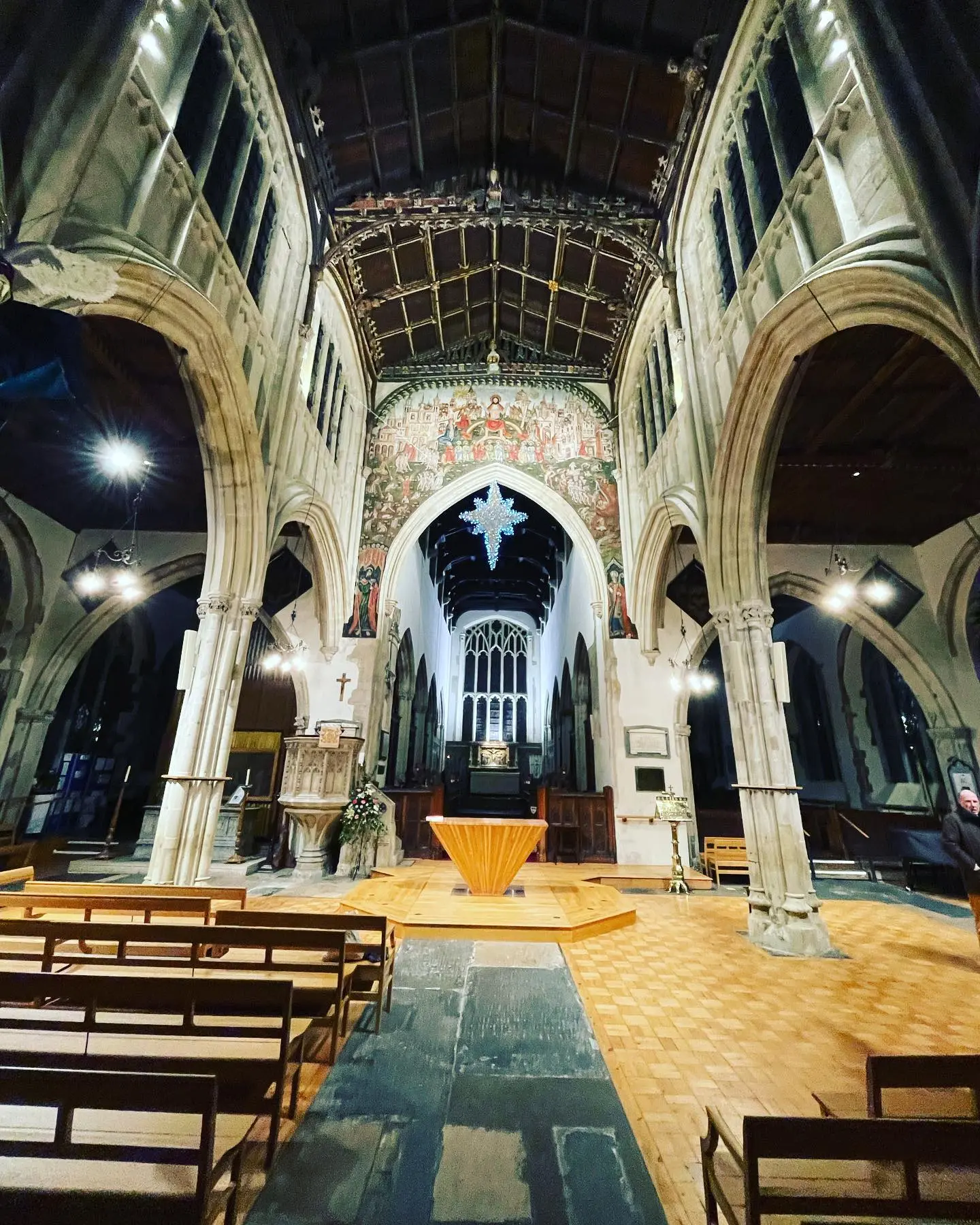 Professionally illuminated historic church interior